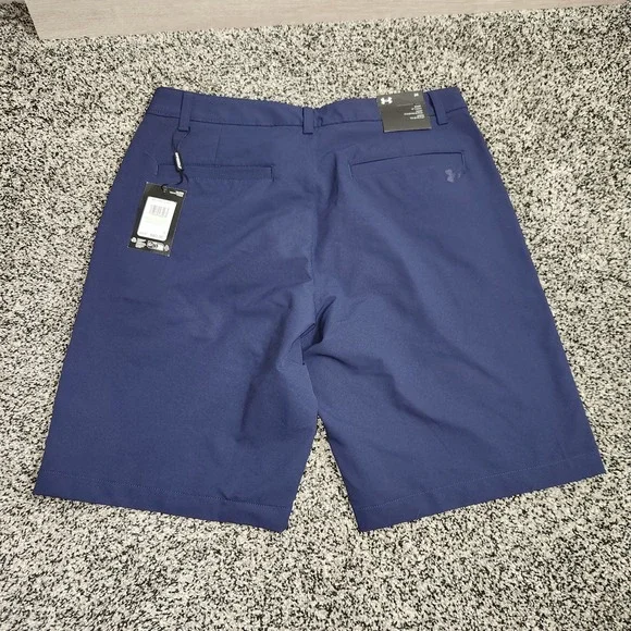 Under Armour Match Play Shorts Mens 34 Navy Blue Performance Golf 10" Inseam Nwt - Picture 2 of 10
